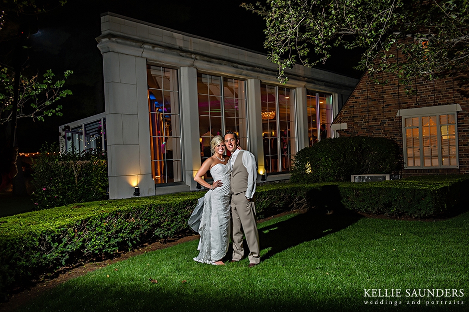 Kellie Saunders Photography, Pine Knob reception, Night bridal portrait,